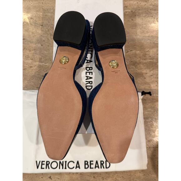 NEW Veronica Beard Cecile Dark Denim Cap-Toe Slingback size 9 - Picture 6 of 8
